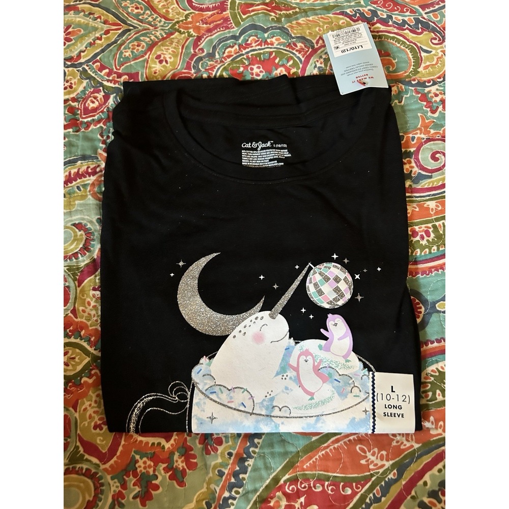 Cat Jack Shirt 10/12 Girls Long‎ Sleeve New